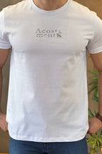 Camiseta Textura Branca com Logo Acostamento